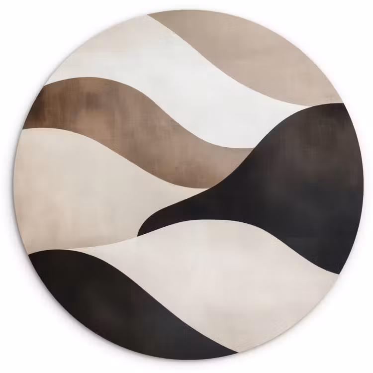 Golven - Abstract - Beige Wandcirkel plexiglas klein -3d