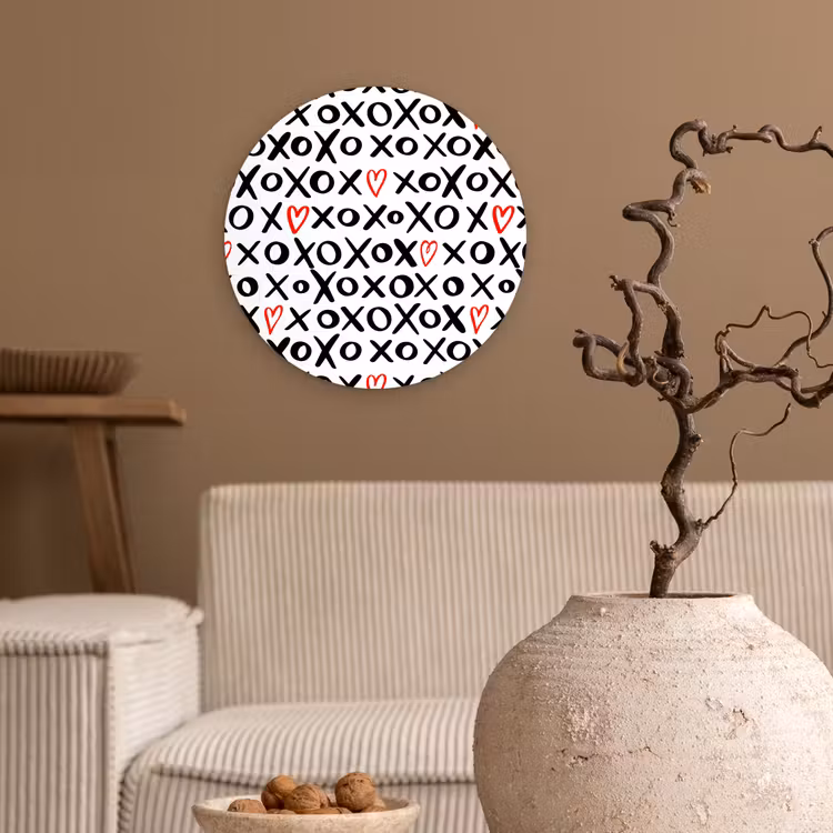 Tekens - Harten - Rood Wandcirkel plexiglas klein 852 -sfeer1