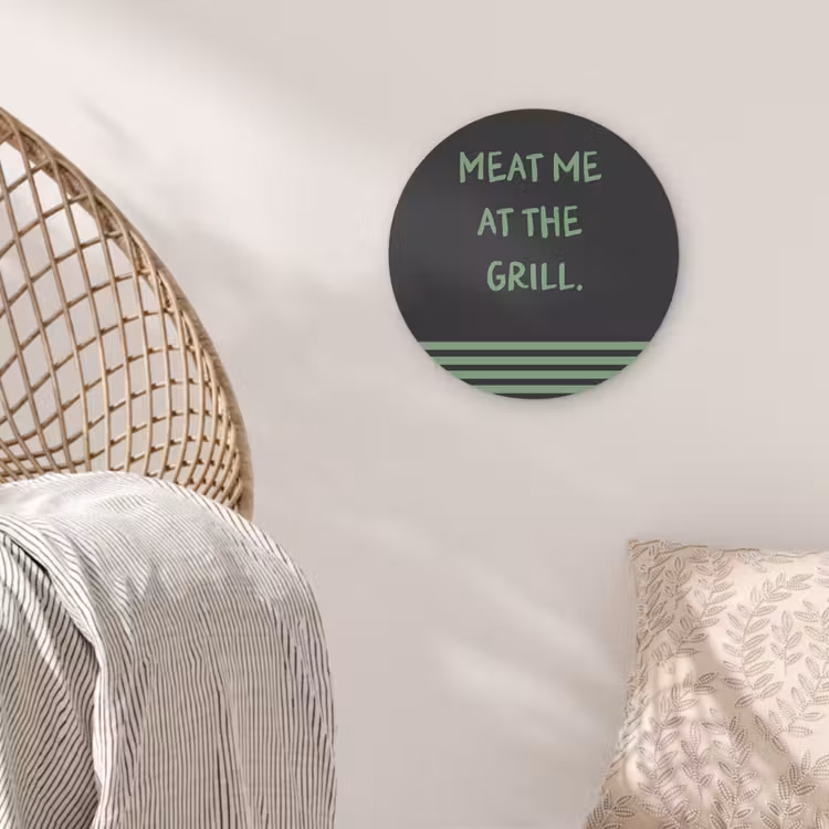Quote - Groen - Grill - Zomer Wandcirkel plexiglas klein -sfeer5