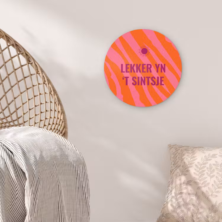 Quote - Zomer - Roze Wandcirkel plexiglas klein -sfeer5