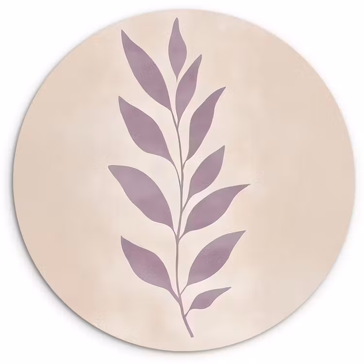 Tak - Bladeren - Minimalistisch - Beige Wandcirkel plexiglas klein -3d