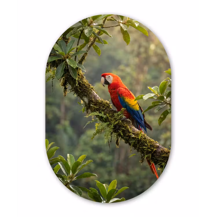 Ara - Jungle - Rood Wandcirkel Ovaal Aluminium middel -3d