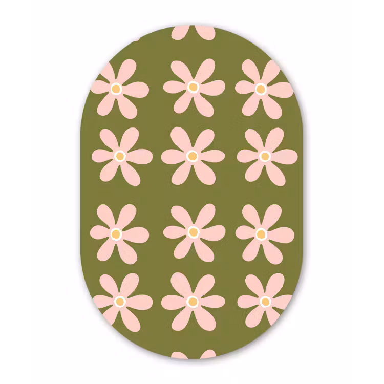 Bloem - Modern - Groen Wandcirkel Ovaal Aluminium middel 839 -3d