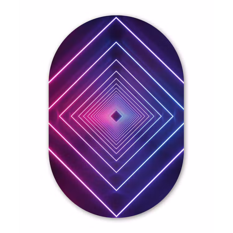 Driedimensionaal - Tunnel - Ruimte Wandcirkel Ovaal Aluminium middel -3d
