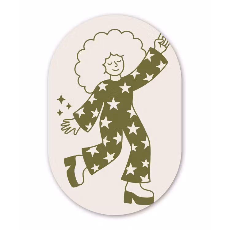 Mensen - Dansend - Feest - Vintage - Groen Wandcirkel Ovaal Aluminium middel -3d