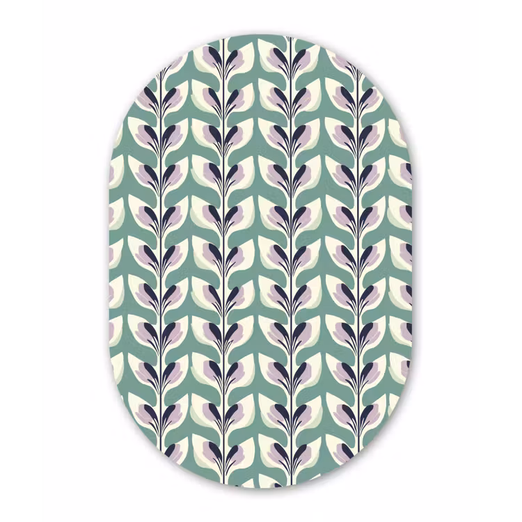 Retro - Modern - Groen Wandcirkel Ovaal Aluminium middel 839 -3d