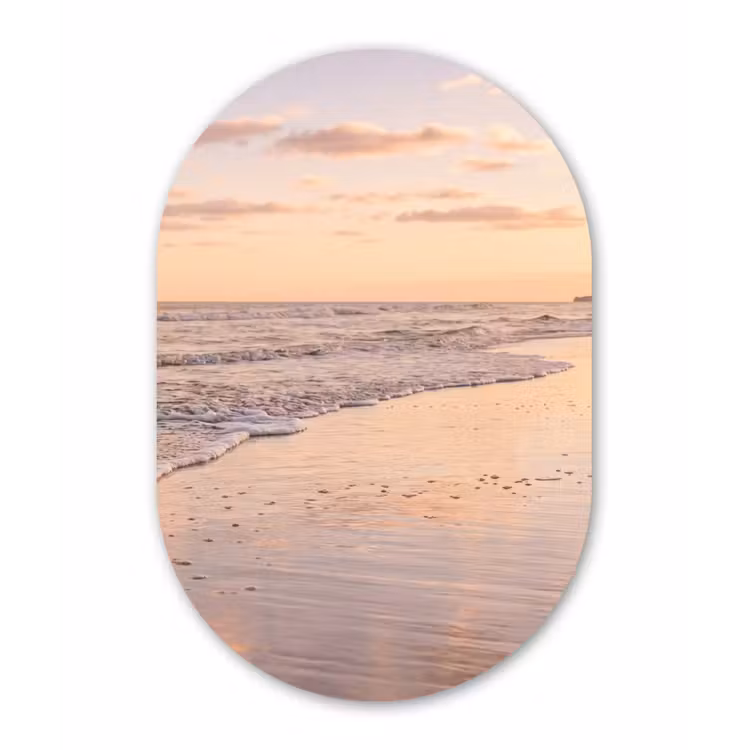 Strand - Branding - Wolken Wandcirkel Ovaal Aluminium middel -3d