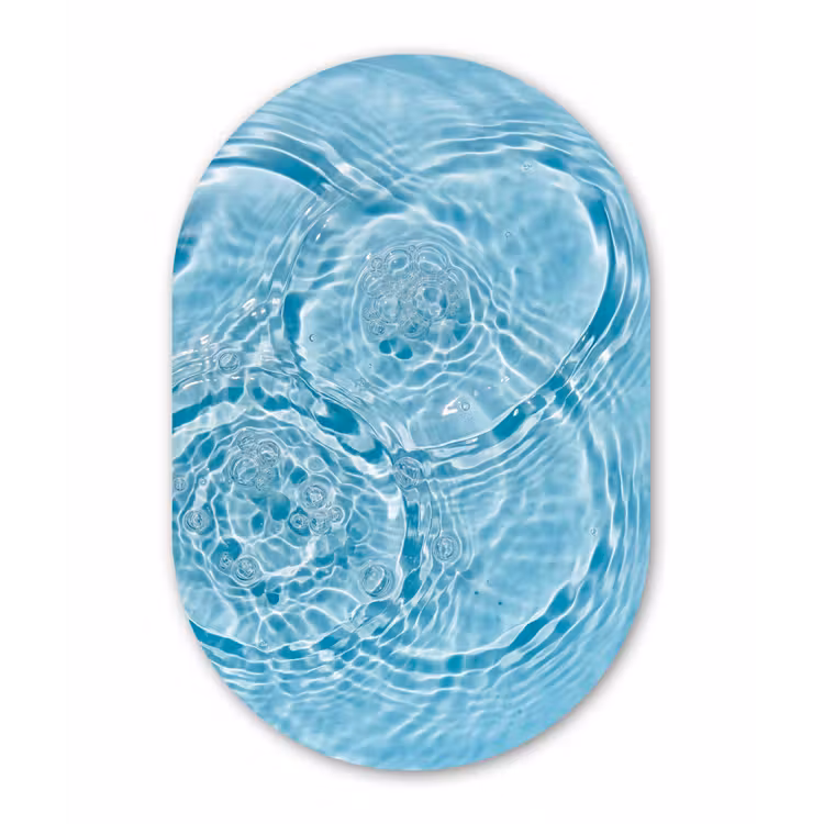 Water - Blauw - bubbels Wandcirkel Ovaal Aluminium middel -3d