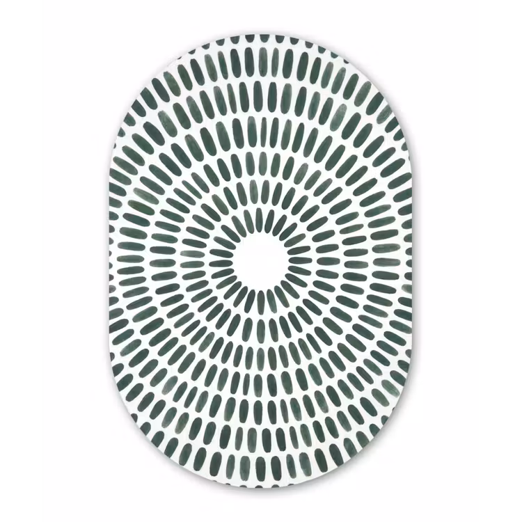 Abstract - Cirkel - Patroon - Modern - Groen Wandcirkel Ovaal Aluminium middel -3d