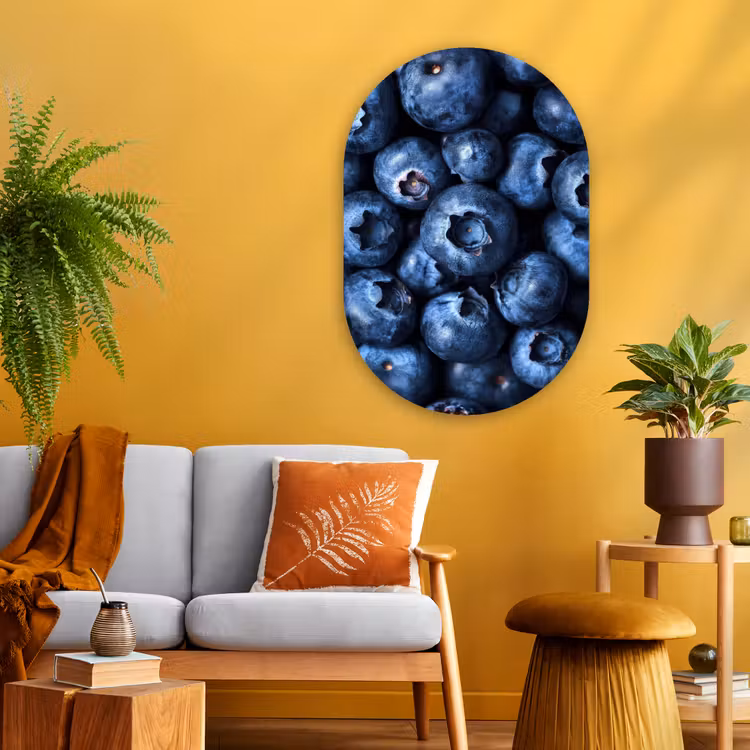 Bessen - Blauw - Fruit Wandcirkel Ovaal Glas middel -sfeer4