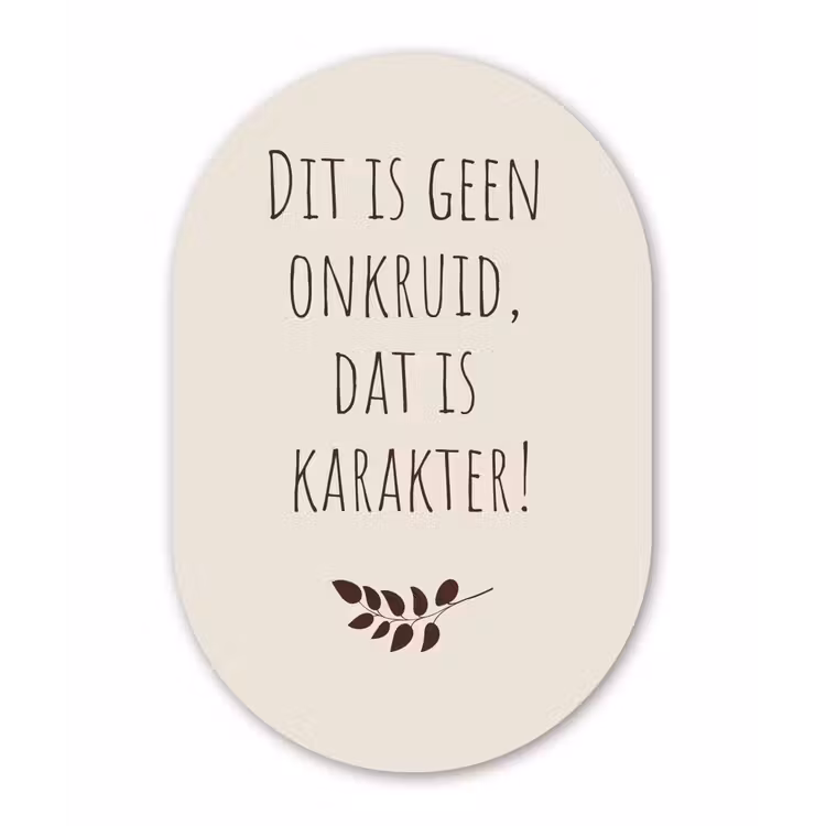 Bruin - Minimalistisch - Quote - Zomer Wandcirkel Ovaal Glas middel -3d