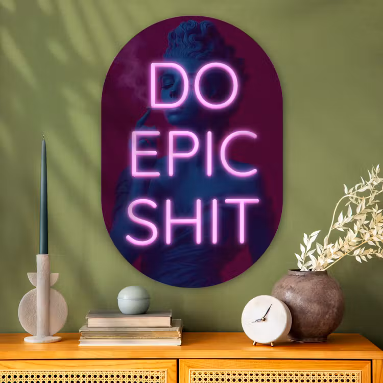 Buste - Neon - LED - Letters Wandcirkel Ovaal Glas middel -sfeer2