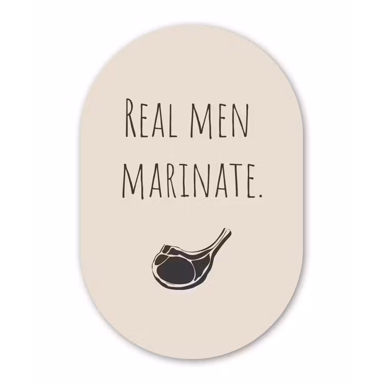 Vlees - Minimalistisch - Beige - Quote Wandcirkel Ovaal Glas middel -3d