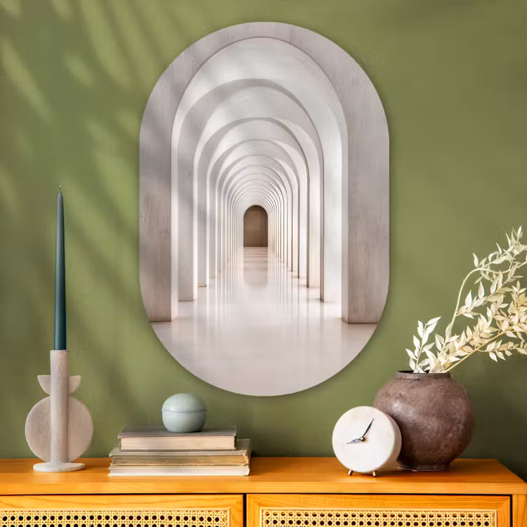 Hal - Bogen - Symmetrisch - Modern Wandcirkel Ovaal Glas middel -sfeer2