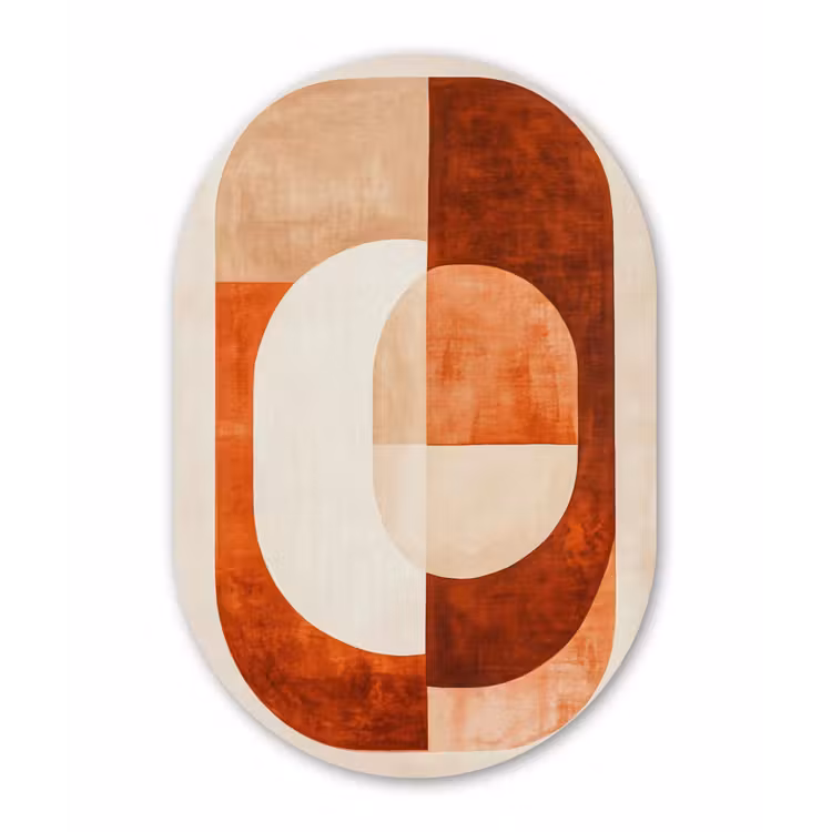 Illustratie - Abstract - Vormen - Rood Wandcirkel Ovaal Glas middel -3d