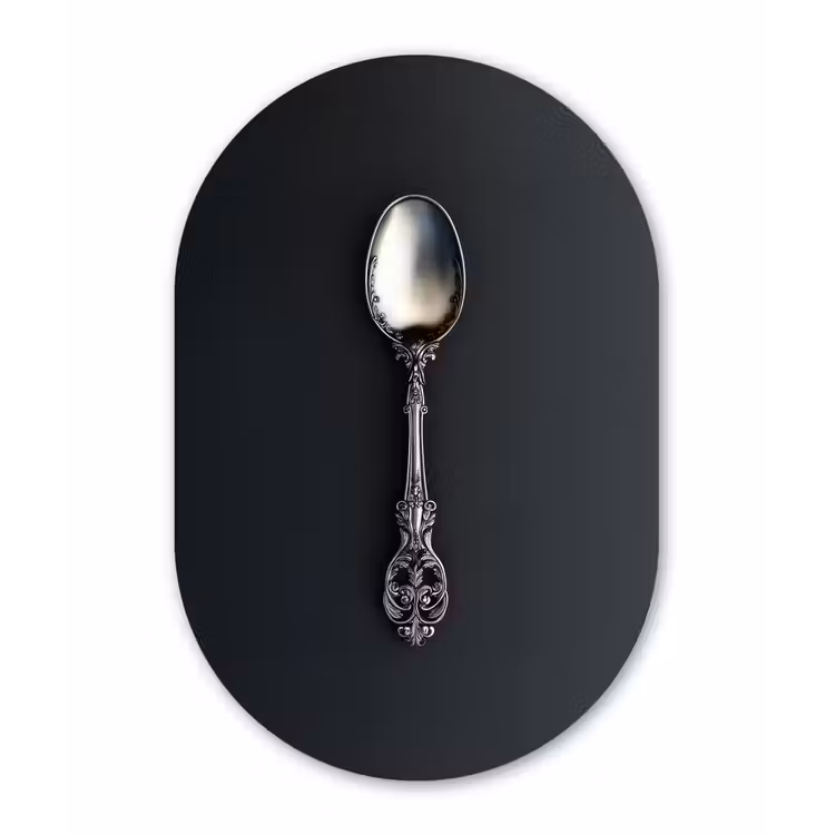 Lepel - Zilver - Metaal Wandcirkel Ovaal Glas middel -3d