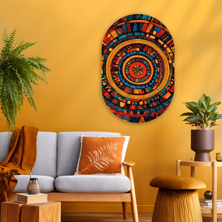 Mandala - Cirkels - Patronen Wandcirkel Ovaal Glas middel -sfeer4