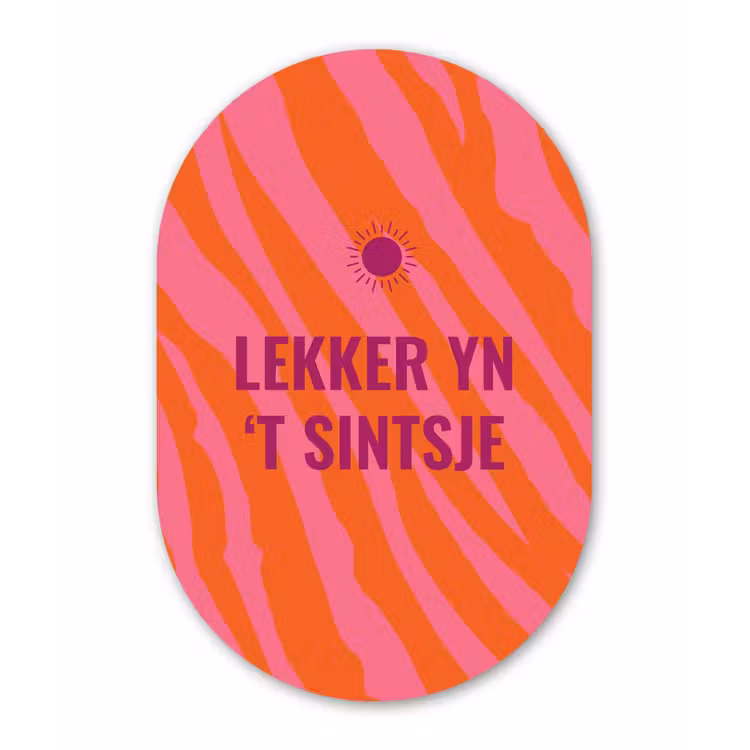 Quote - Zomer - Roze Wandcirkel Ovaal Glas middel -3d