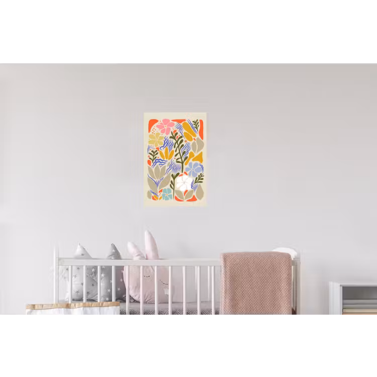 Abstract - Bloemen - Bladeren Muursticker klein -kinderkamer