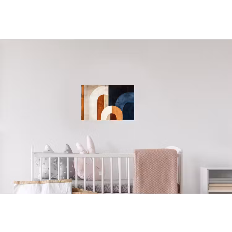 Abstract - Vormen - Donkerblauw Muursticker klein -kinderkamer