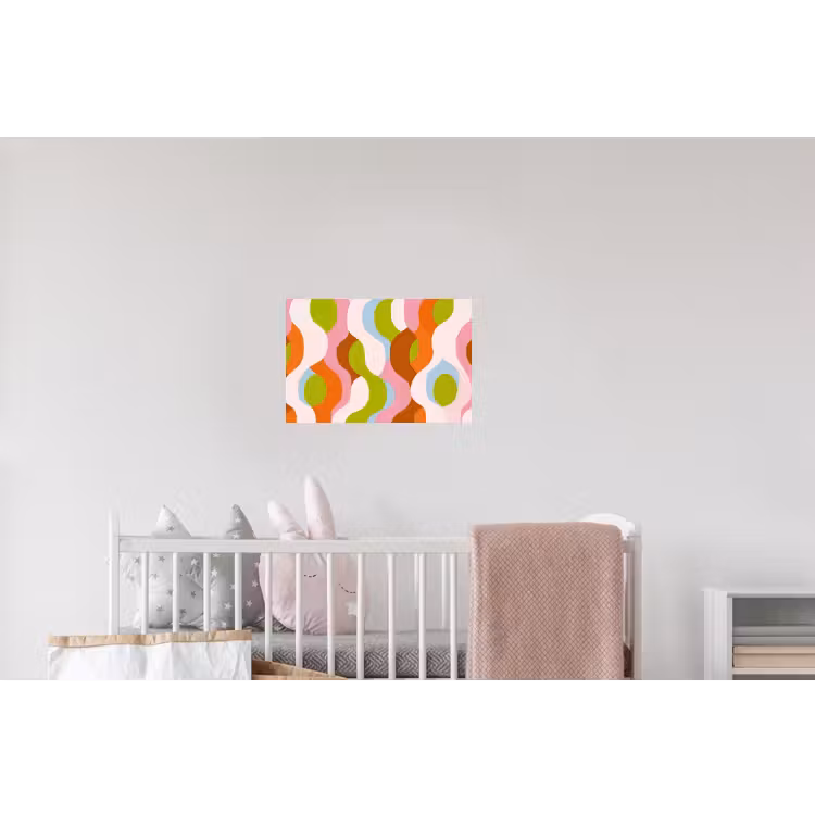 Abstract - Vormen - Roze Muursticker klein -kinderkamer