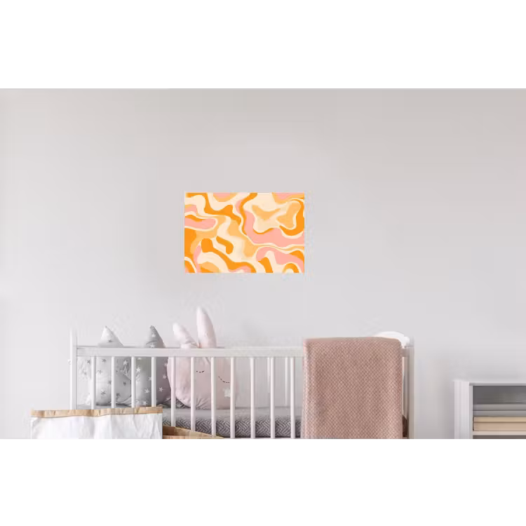 Abstract - Golvend - Oranje Muursticker klein -kinderkamer