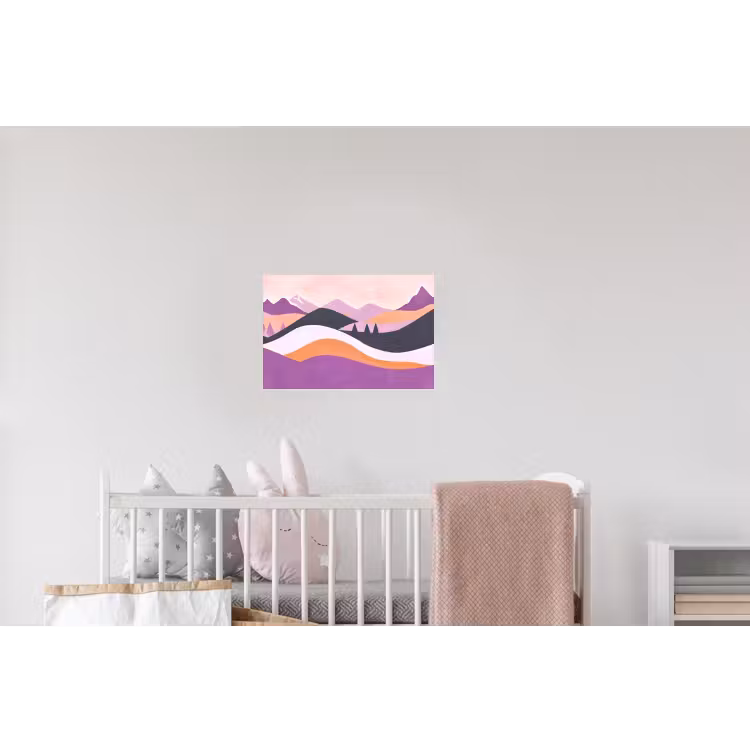 Abstract - Heuvels - Bomen - Groen Muursticker klein -kinderkamer