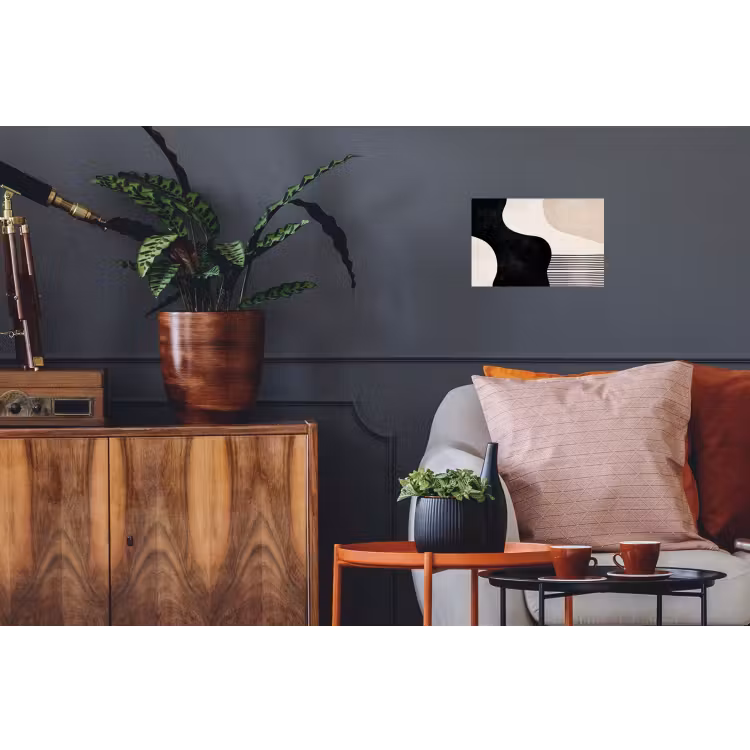 Abstract - Japandi - Beige - Modern Muursticker klein -kamerbank