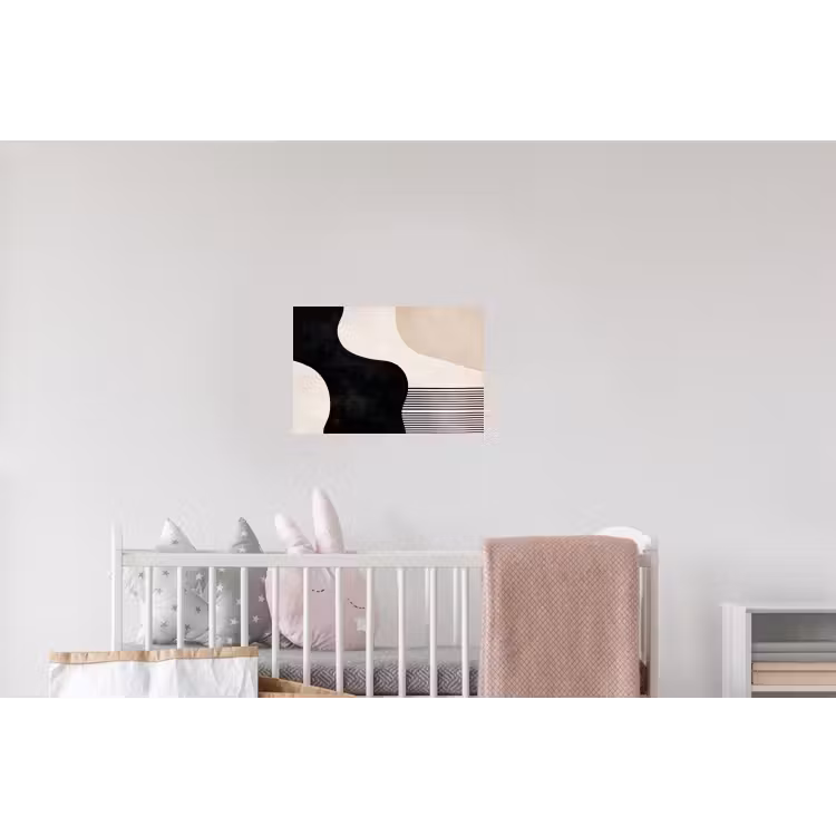 Abstract - Japandi - Beige - Modern Muursticker klein -kinderkamer