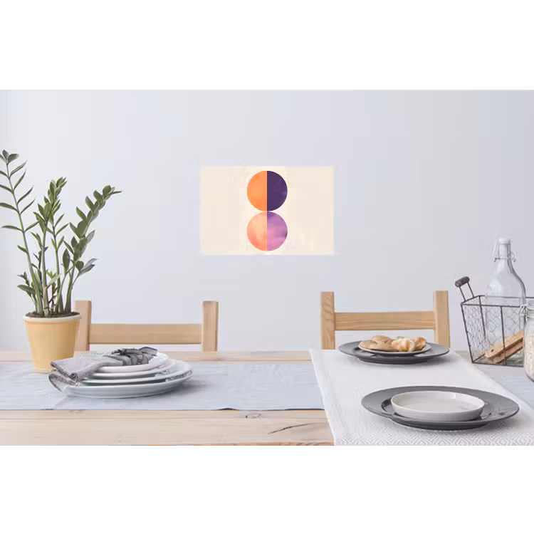 Abstract - Cirkels - Paars Muursticker klein -eettafel