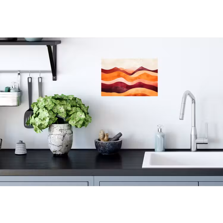 Abstract - Landschap - Golven Muursticker klein -keuken