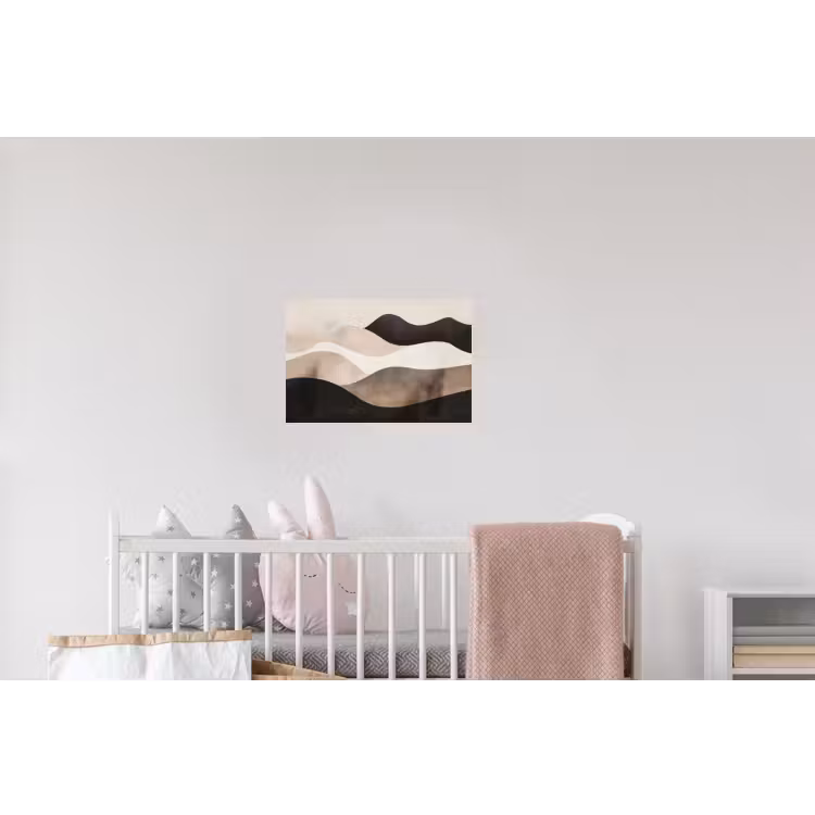 Abstract - Landschap - Golven - Crèmekleur Muursticker klein -kinderkamer