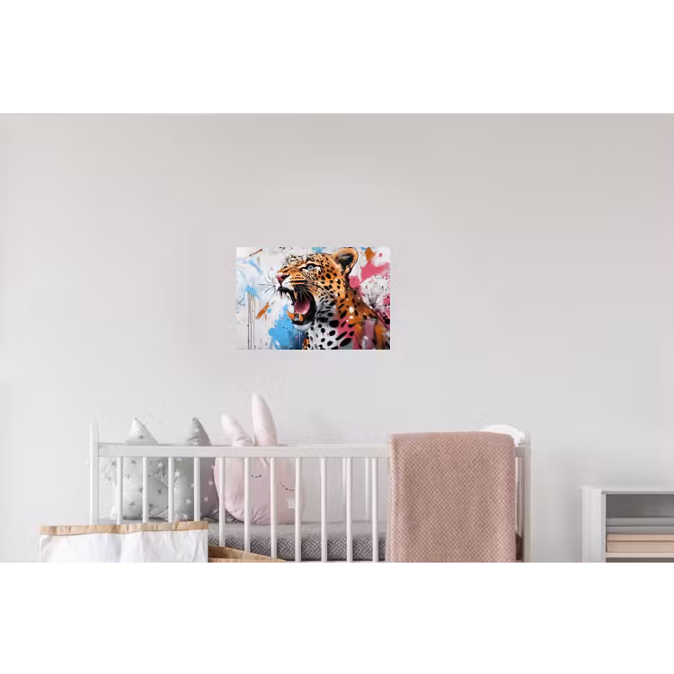 Abstract - Luipaard - Kleurrijk Muursticker klein -kinderkamer