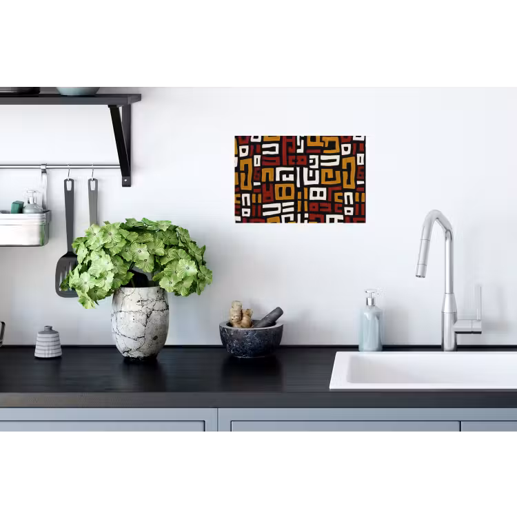 Abstract - Patroon - Rood Muursticker klein -keuken