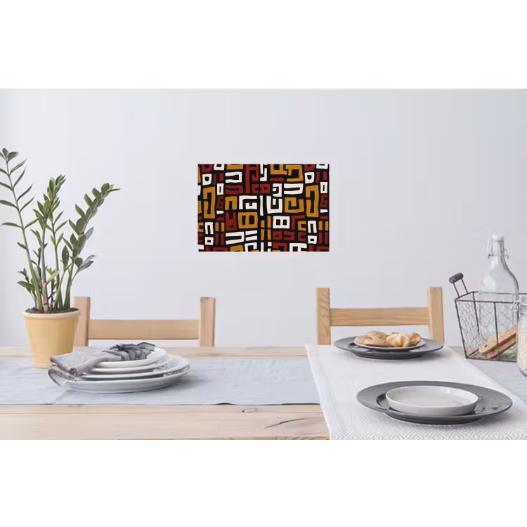 Abstract - Patroon - Rood Muursticker klein -eettafel