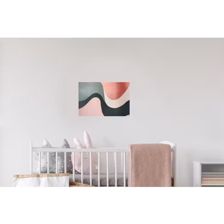 Abstract - Golven - Sierlijk - Roze Muursticker klein -kinderkamer