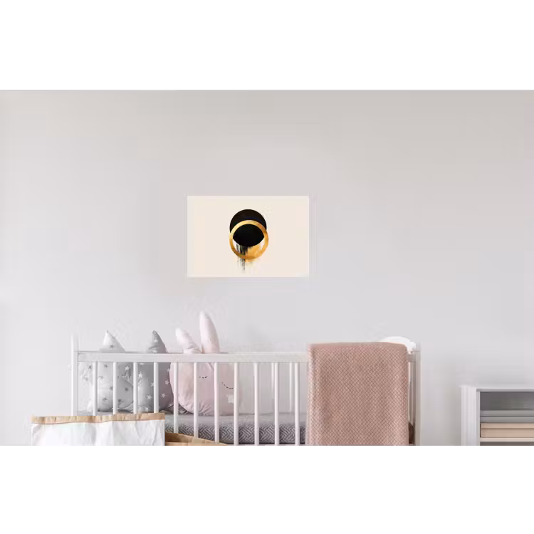 Abstract ontwerp - Zwarte cirkel - Verfvlekken Muursticker klein -kinderkamer