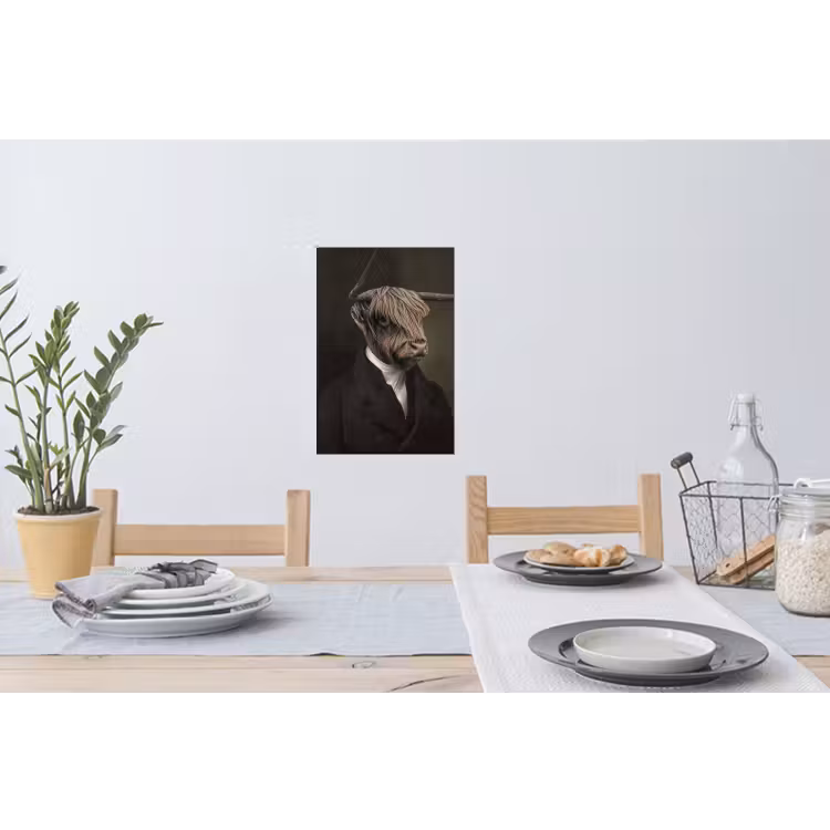 Oude Meesters - Schotse Hooglander - Dieren Muursticker klein -eettafel