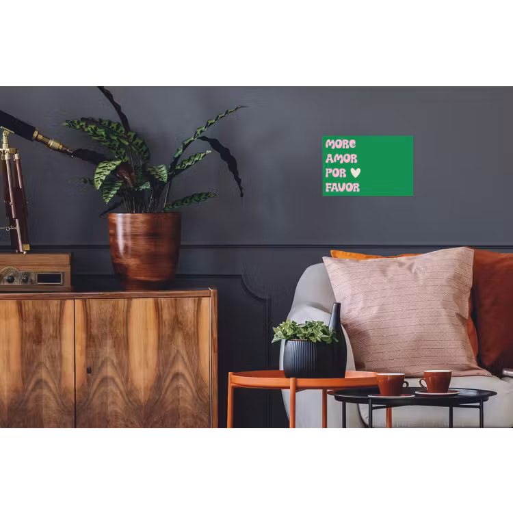 Amor - Valentijn - Groen - Tekst Muursticker klein -kamerbank