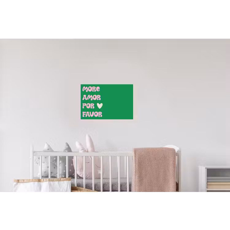 Amor - Valentijn - Groen - Tekst Muursticker klein -kinderkamer