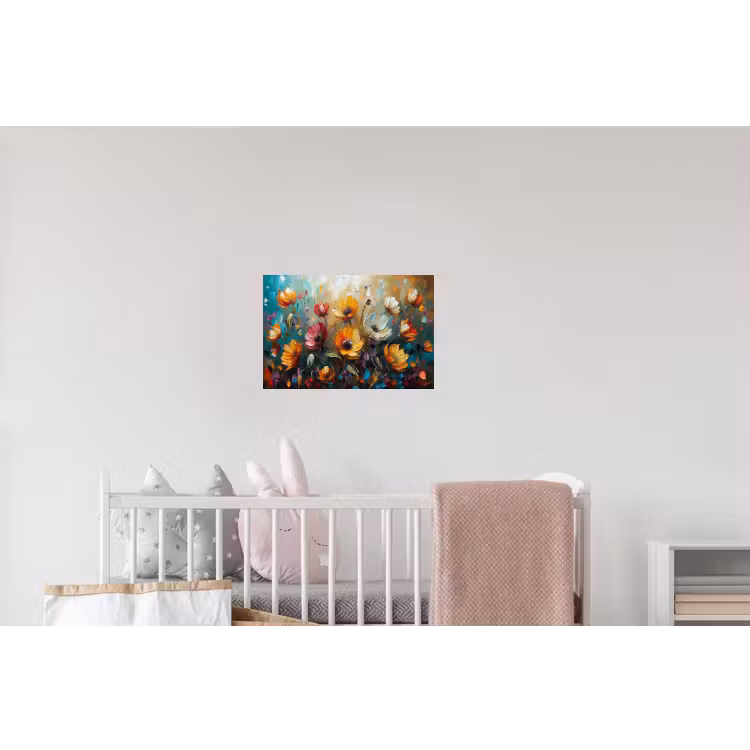 Watercolor - Bloemen - Kunst - Modern Muursticker klein -kinderkamer