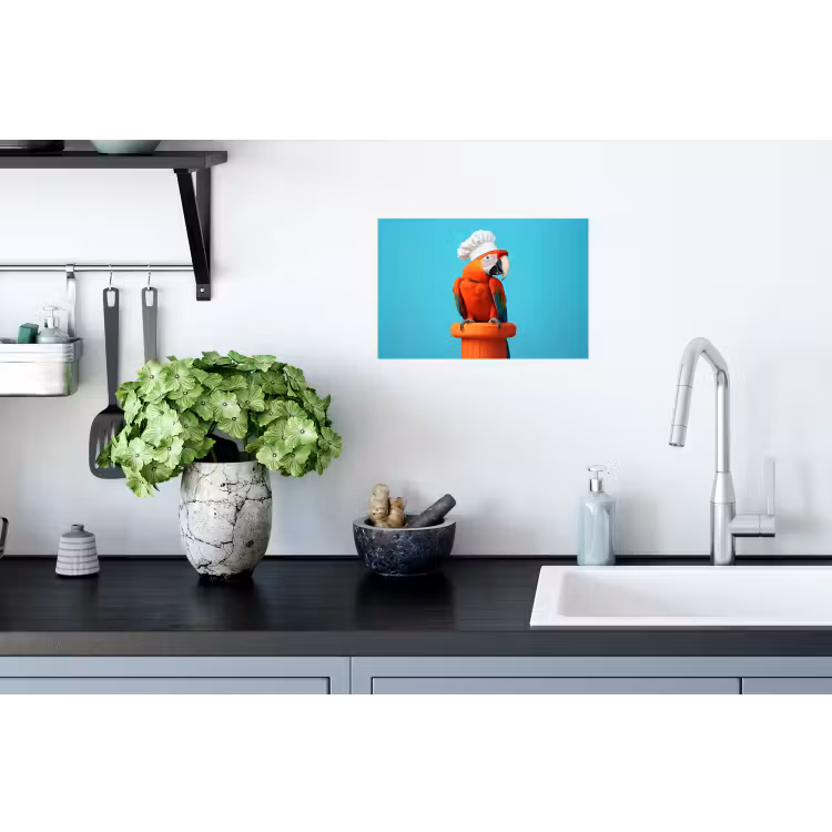 Ara - Koksmuts - Sokkel - Grappig Muursticker klein -keuken
