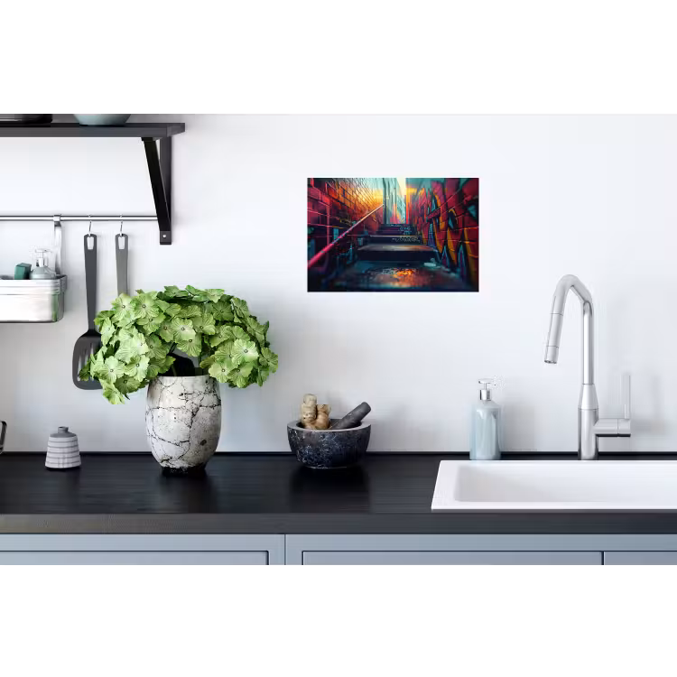 Architectuur - Neon - Trap - Graffiti Muursticker klein -keuken