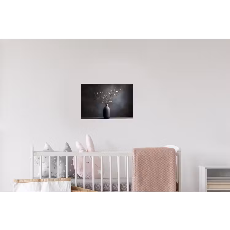 Takken - Vaas - Bolletjes - Wit Muursticker klein -kinderkamer