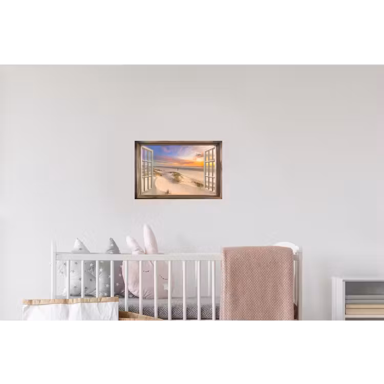 Doorkijk - Strand - Duinen - Natuur - Landschap Muursticker klein -kinderkamer