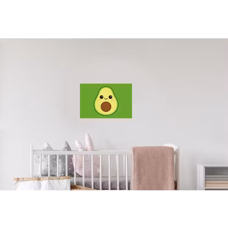 Avocado - Groen - Speels Muursticker klein -kinderkamer