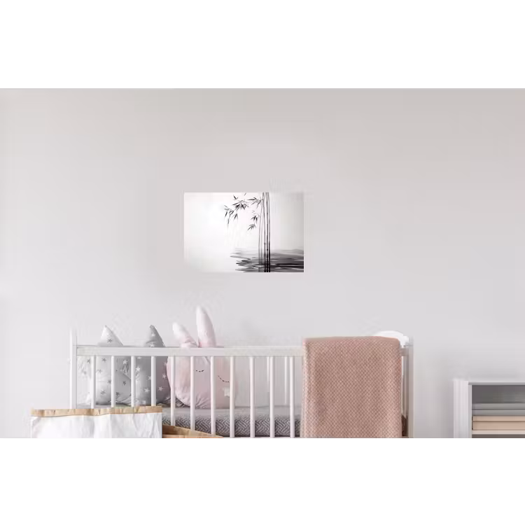 Bamboestammen - Water - Minimalistisch - Wit Muursticker klein -kinderkamer