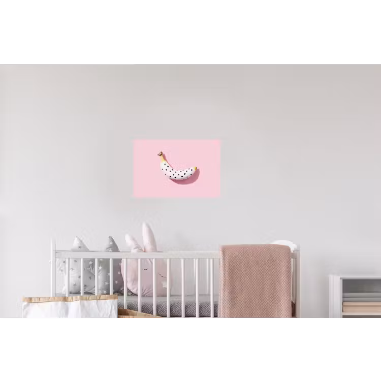 Banaan - Stippen - roze Muursticker klein -kinderkamer