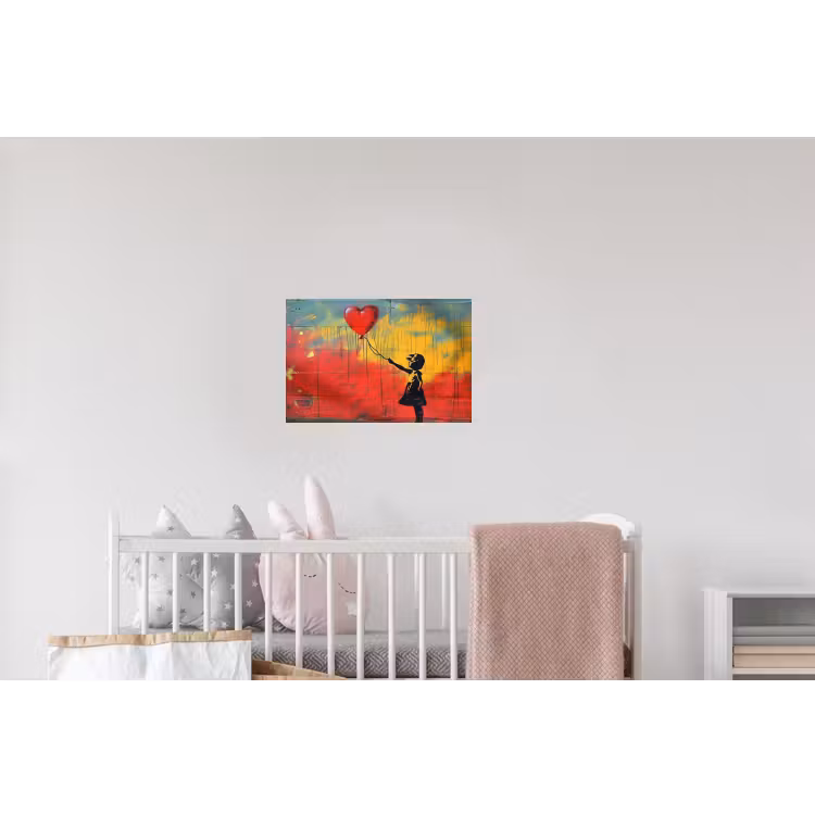 Banksy - Kunst - Graffiti - Meisje - Street art Muursticker klein -kinderkamer