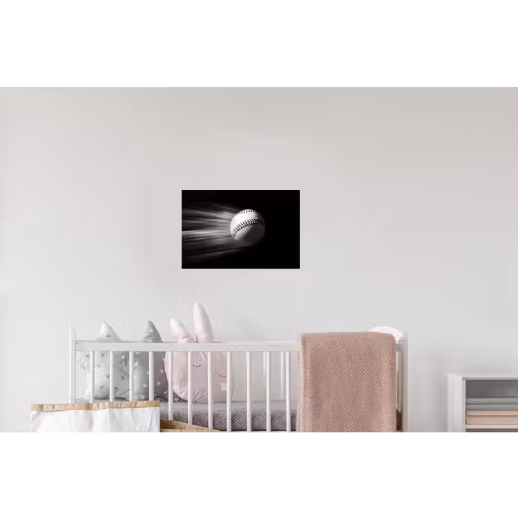 Honkbal - Wit - Vliegt Muursticker klein -kinderkamer